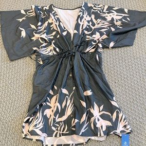 Floral Print Tie Waist Dress XS